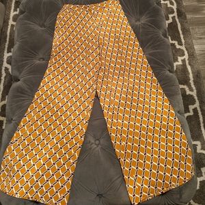 Orange Geometric Palazzo Pants